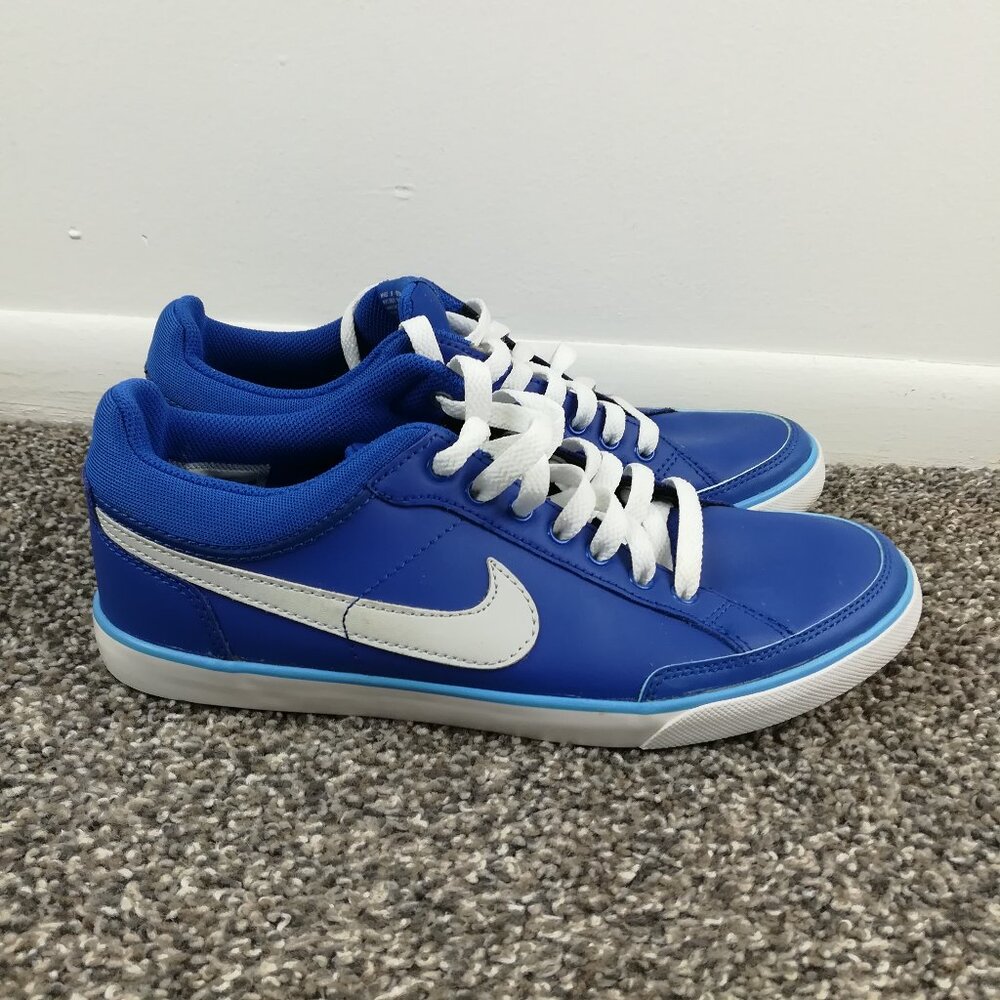 NIKE Capri III-3 Low Shoes - Mens Size 8 - Blue Leather Sneakers - 579622-441